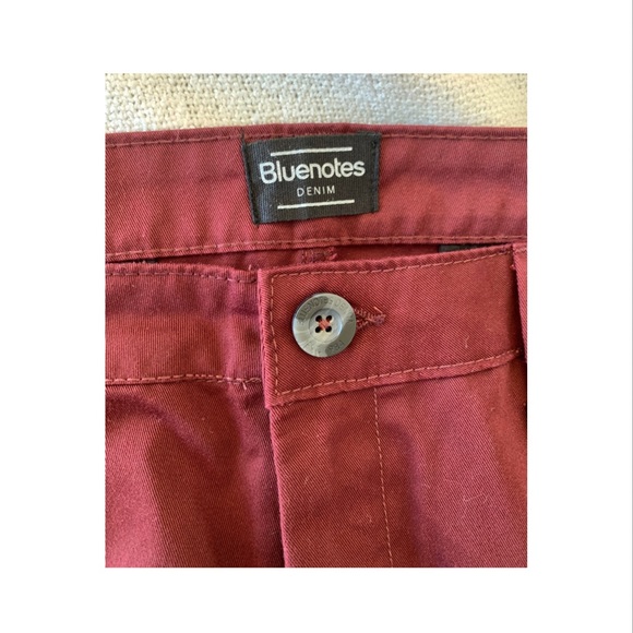 NWT Bluenotes Maroon Tapered Crop pants (size 34) - Picture 2 of 6
